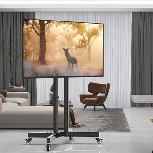 Tragbarer Tv-Ständer - Mobiler Tv-Wagenständer Mit Rädern, Höhenverstellbarer Bodenständer, Für 32-75-Zoll-Fernseher, Hält Bis Zu 80 Kg/176 Lbs, Verstellbarer Rollender Tv-Wagen Tragbarer Tv-Ständer - Mobiler Tv-Wagenständer Mit Rädern, Höhenverstellbarer Bodenständer, Für 32-75-Zoll-Fernseher, Hält Bis Zu 80 Kg/176 Lbs, Verstellbarer Rollender Tv-Wagen von XDAWQP