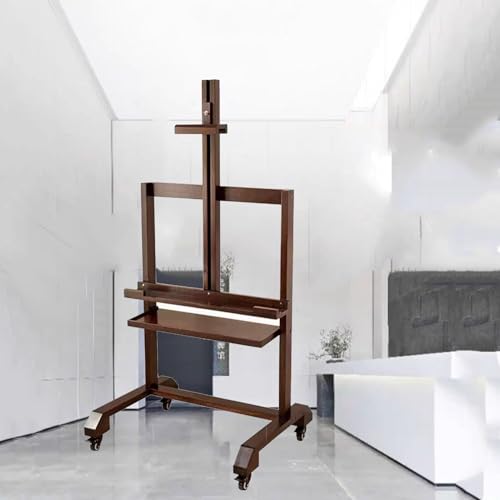 Verstellbares Tv-Rack Aus Massivholz - Stand-Tv-Ständer Aus Holz, Staffelei, Robuster Mobiler Tv-Wagen Mit Ablage, Moderne Klassenzimmer Zu Hause, Walnussfarbe Verstellbares Tv-Rack Aus Massivholz - Stand-Tv-Ständer Aus Holz, Staffelei, Robuster Mobiler Tv-Wagen Mit Ablage, Moderne Klassenzimmer Zu Hause, Walnussfarbe von XDAWQP
