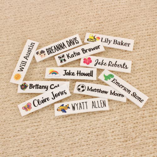 Personalisierte Etiketten Zum Nähen,Kleidungsetiketten Zum Aufnähen,Namensetikette,custom Sewing Labels,handmade Label Zum Annähen, Für Kinder,Schule. (Weiß,100P) von XDE