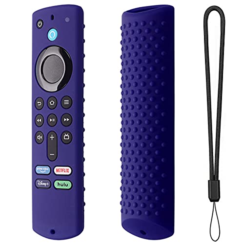 Kinderfreundliche Silikon-Fernbedienungshülle rutschfeste, stoßfeste Schutzhülle für Fire TV Stick (3. Generation) (Navy blau) von XDMEI