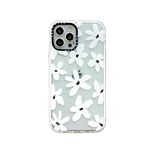 XDMEI Niedliche Cartoon-Blumenkuh-Druckhülle TPU klare stoßfeste Schutzhülle (für iPhone 11, weiße Blumen) von XDMEI