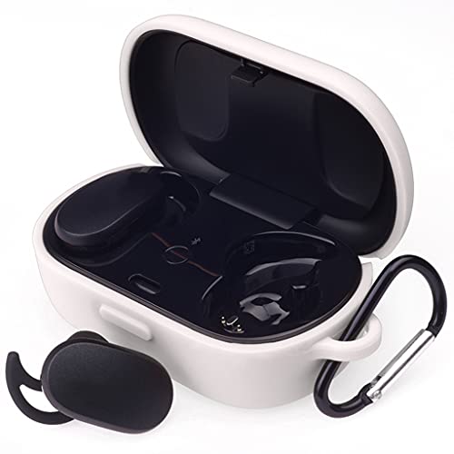 Silikonhülle für Bose QuietComfort-Ohrhörer, stoßfeste Anti-Fall-Schutzhülle mit Schlüsselbund (Weiß) von XDMEI