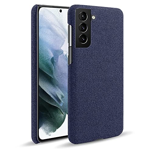 XDMEI für Samsung Galaxy S21 FE Hülle Premium Textilgewebe Hybrid PC Handyhülle Kratzfeste Stoßfeste Schutzhülle (Blau) von XDMEI