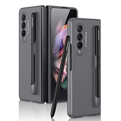 XDMEI für Samsung Galaxy Z Fold 3 5G Hülle Ultradünne Matte Hülle Schlanke All-Inclusive Stoßfeste Schutzhülle mit S-Pen-Steckplatzhalter (Grau) von XDMEI