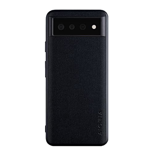 für Google Pixel 6/6 Pro Hülle Luxus Textilgewebe Hülle TPU Soft Frame Stoßfeste Schutzhülle (für Google Pixel 6 Pro, Schwarz) von XDMEI