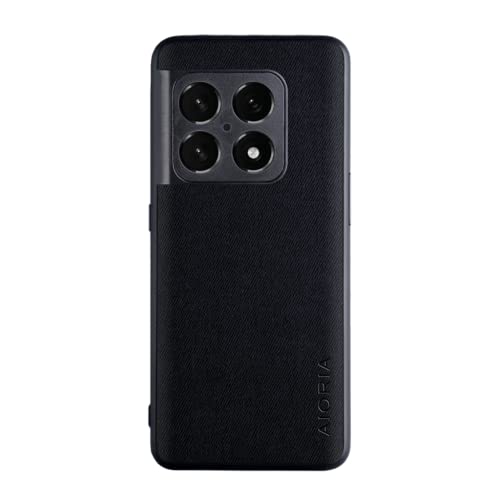 für OnePlus 10 Pro Hülle Luxus Textil Stoff Hülle TPU Weicher Rahmen Stoßfeste Schutzhülle (Schwarz) von XDMEI