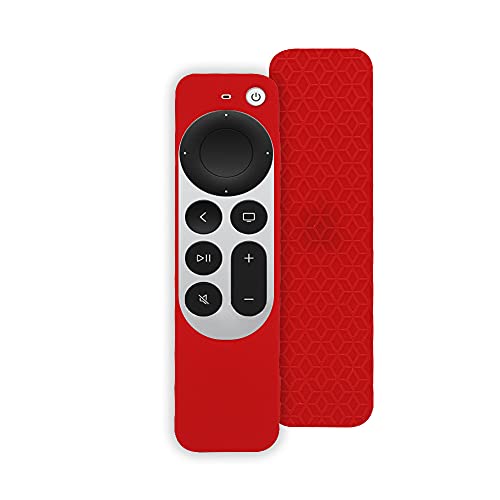 rutschfeste, stoßfeste Silikon-Schutzhülle für die Fernbedienung für 2021 Apple TV 4K 6. Generation (rot) von XDMEI