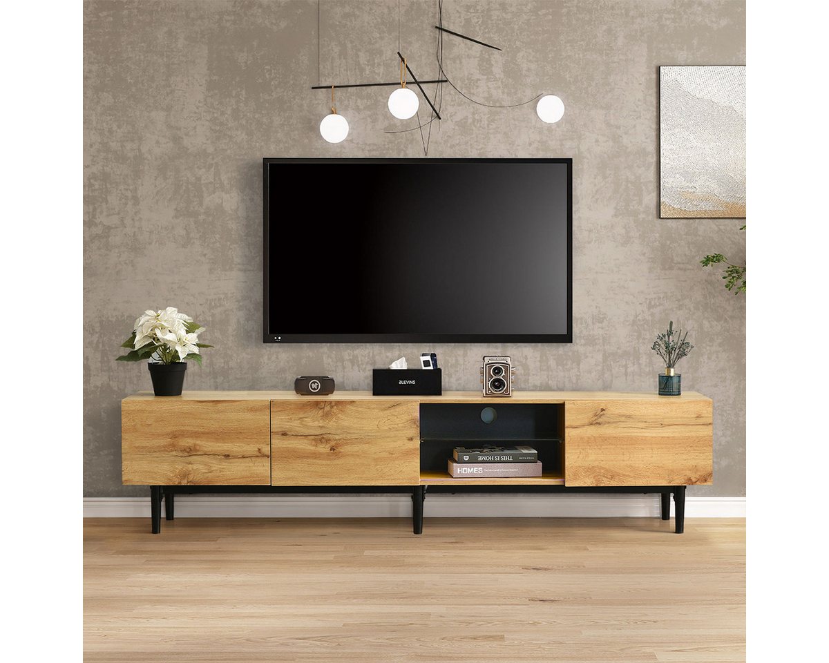 XDeer LED-TV-Schrank TV-Tisch TV-Ständer mit Holzmaserung TV-Ständer, (variable LED-Leuchten 175 (L) x 31 (W) x 41 (H) cm) von XDeer