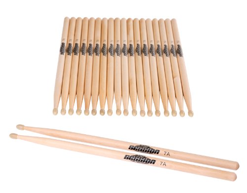 10 Paar XDrum Schlagzeug Sticks 5B Nylon Tip (runder Nylonkopf, Länge: ca. 405 mm) von XDrum