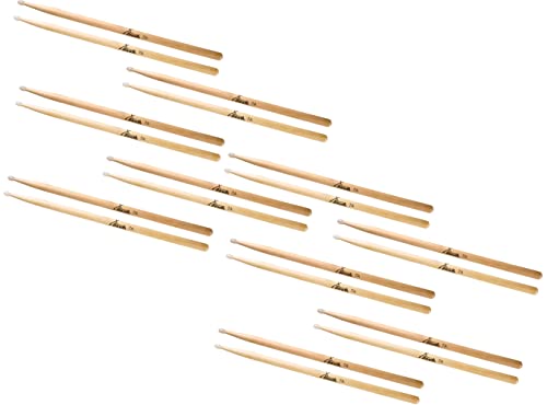 10 Paar XDrum Schlagzeug Sticks 7A Nylon Tip (tropfenförmiger Nylonkopf, Länge: ca. 392 mm) von XDrum