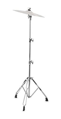 XDrum Beckenständer Semi - Cymbal Stand höhenverstellbar von 70-140 cm - Praktisches Memory Lock System - Doppelstrebig und stabil - Silber von XDrum