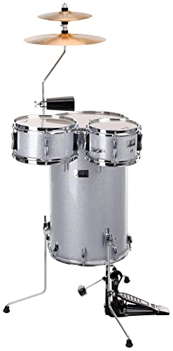 XDrum Club Drumset Cocktail Schlagzeug (inkl. Becken, Cowbell, Drumsticks und Stimmschlüssel) Silver Sparkle von XDrum