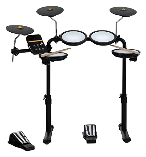 XDrum DD-250 E-Drum Set mit Mesh Heads - Elektronisches Schlagzeug mit 4 Mesh Head Pads, 3 Becken Pads, Kick & Snare Fußcontroller, Rack & Sticks - 12 Presetkits mit 68 Sounds & 10 Playalong Songs von XDrum