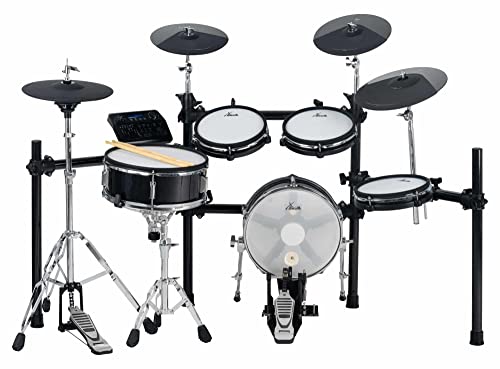 XDrum DD-650 Mesh E-Drum Kit - elektronisches Schlagzeug mit echter HiHat - 14" Snare-Pad und 14" Kick-Pad aus Holz - 720 Sounds, 20 Preset- und 20 User-Kits - inklusive Rack - Black Sparkle von XDrum