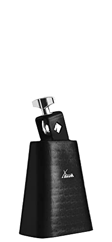 XDrum HCB-4 Cowbell - 4" Kuhglocke mit 17 cm Länge für Drums und Percussion - Glocke aus Stahl - An Schlagzeug montierbar - Schwarz von XDrum