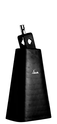 XDrum HCB-6 Cowbell - 6" Kuhglocke mit 22 cm Länge für Drums und Percussion - Glocke aus Stahl - An Schlagzeug montierbar - Schwarz von XDrum