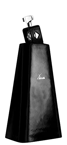 XDrum HCB-7 Cowbell - 7" Kuhglocke mit 24 cm Länge für Drums und Percussion - Glocke aus Stahl - An Schlagzeug montierbar - Schwarz von XDrum