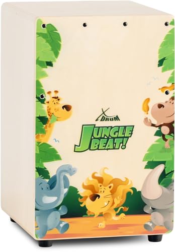 XDrum KC-37JB Kinder-Cajon - Kleine Cajon speziell für Kinder - Nur 36 cm hoch - Snare-Effekt durch stimmbare Gitarrensaiten - Jungle Beat XDrum KC-37JB Kinder-Cajon - Kleine Cajon speziell für Kinder - Nur 36 cm hoch - Snare-Effekt durch stimmbare Gitarrensaiten - Jungle Beat von XDrum