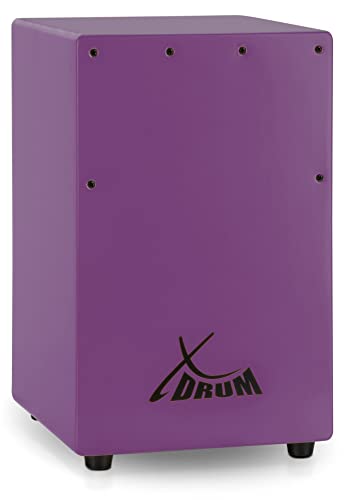 XDrum KC-37VT Kinder-Cajon - Kleine Cajon speziell für Kinder - Nur 36 cm hoch - Snare-Effekt durch stimmbare Gitarrensaiten - Violett von XDrum