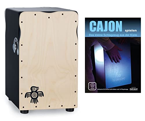 XDrum PERC CP-501 Pro Cajon Peruana Ash Set (Set inkl. Cajon mit 2 Schlagflächen & 2 verschiedenen Snareeffekten, passender Rucksack-Tasche für sicheren Transport & Aufbewahrung und Cajonschule) von XDrum