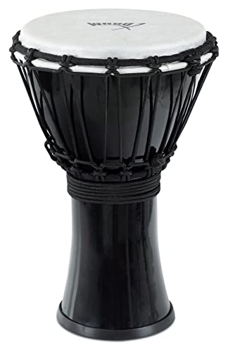 XDrum Primero Junior 31cm Djembe aus PVC - Korpus aus Kunststoff mit traditionellem Stimmsystem - Kompakt und leicht, somit ideal für Kinder und Einsteiger - schwarz von XDrum