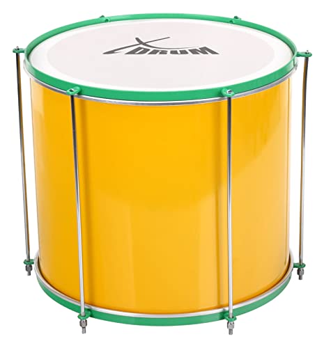 XDrum SSD-1210 Repinique Samba Trommel - brasilianische Samba Trommel - Kessel aus Aluminium - 6 Stimmschrauben - Größe: 12" x 10" - gelb-grün von XDrum