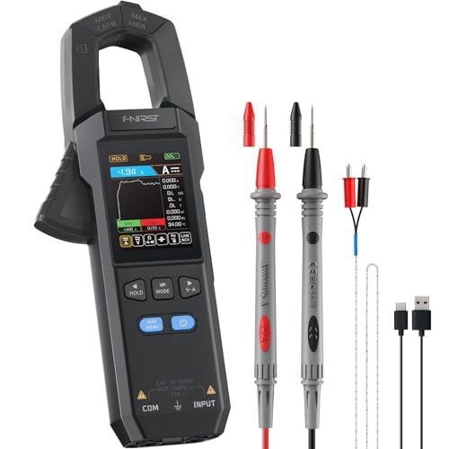 Digitale Intelligente Stromzange, 9999 Zähler TRMS, 600A Kurvenaufzeichnung Wiederaufladbares Zangenmultimeter, misst NCV, AC/DC Spannung, Strom, Durchgang, Kapazität, Diode, Widerstand, Temperatur von XEAST