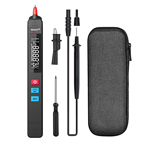 Digitales Multimeter mit 6000 Zählungen, XE-7 Auto Range Stift-Multimeter mit LED-Display und Taschenlampe, Voltmeter, Elektronisches Amperemeter, Durchgangsprüfer, AC/DC, Data Hold von XEAST