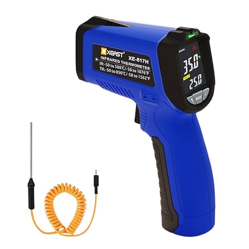 Infrarot-Thermometer mit K-Sonde -50°C ~ 580°C IR Temperaturmesser Berührungslos, digitales Laser-Thermometer mit Alarmfunktion Einstellbarer Emissivität Infrarot-Thermometer mit K-Sonde -50°C ~ 580°C IR Temperaturmesser Berührungslos, digitales Laser-Thermometer mit Alarmfunktion Einstellbarer Emissivität von XEAST
