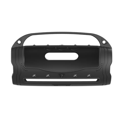 Silikon Cover Case für JBL Flip 7 Portable Bluetooth Lautsprecher Zubehör, Flip 7 Lautsprecher Schutzhülle mit Silikongriff und Schultergurt (Schwarz) von XEGIMOR