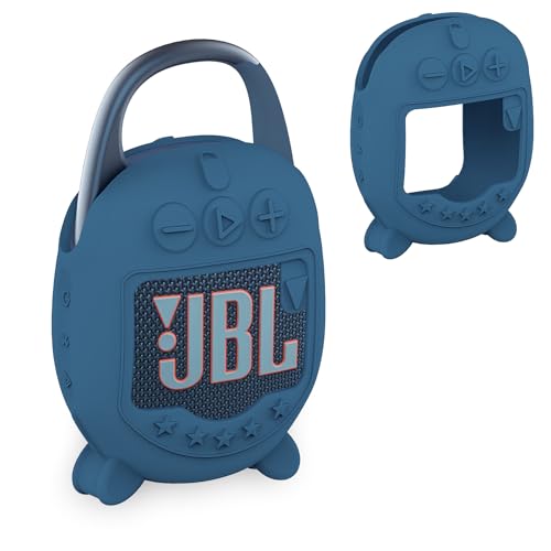 Silikon-Schutzhülle, kompatibel mit JBL Clip 5, ultra-tragbarer Bluetooth-Lautsprecher, weiche Schutzhülle für JBL Clip 5 Lautsprecherzubehör (nur Hülle) (Blau) von XEGIMOR