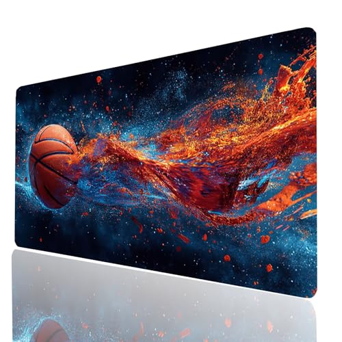 Basketball Mauspad XXL 900x400x3mm, Groß Mousepad Gaming Abstrakt Vernähte Kanten, Schreibtischunterlage Wetterfest Anti Rutsch, Mouse pad für Gaming Pc Laptop Office, Geschenke für Männer Model-00945 Basketball Mauspad XXL 900x400x3mm, Groß Mousepad Gaming Abstrakt Vernähte Kanten, Schreibtischunterlage Wetterfest Anti Rutsch, Mouse pad für Gaming Pc Laptop Office, Geschenke für Männer Model-00945 von XELIETOO