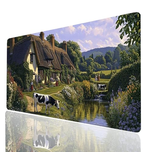 Bauernhof Mauspad XXL 900x400x3 mm, Groß Mousepad Gaming Landschaft Vernähte Kanten, Schreibtischunterlage Wetterfest Anti Rutsch, Mouse pad für Gaming Pc Laptop, Geschenke für Männer Model-00925 Bauernhof Mauspad XXL 900x400x3 mm, Groß Mousepad Gaming Landschaft Vernähte Kanten, Schreibtischunterlage Wetterfest Anti Rutsch, Mouse pad für Gaming Pc Laptop, Geschenke für Männer Model-00925 von XELIETOO