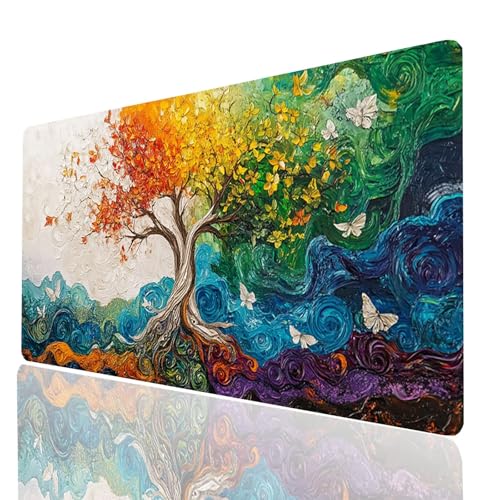 Baum Mauspad XXL 800x400x3mm, Groß Mousepad Gaming Abstrakt Vernähte Kanten, Schreibtischunterlage Wetterfest Anti Rutsch, Mouse pad für Gaming Pc Laptop Home Office, Geschenke für Männer Model-00494 Baum Mauspad XXL 800x400x3mm, Groß Mousepad Gaming Abstrakt Vernähte Kanten, Schreibtischunterlage Wetterfest Anti Rutsch, Mouse pad für Gaming Pc Laptop Home Office, Geschenke für Männer Model-00494 von XELIETOO
