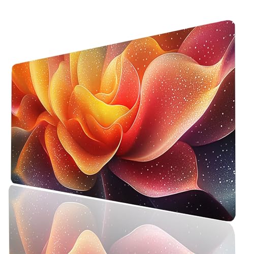 Blume Mauspad XXL 80x30x0.3CM, Groß Mousepad Gaming Blütenblatt Vernähte Kanten, Schreibtischunterlage Wetterfest Anti Rutsch, Mouse pad für Gaming Pc Laptop Office, Geschenke für Männer Model-00583 Blume Mauspad XXL 80x30x0.3CM, Groß Mousepad Gaming Blütenblatt Vernähte Kanten, Schreibtischunterlage Wetterfest Anti Rutsch, Mouse pad für Gaming Pc Laptop Office, Geschenke für Männer Model-00583 von XELIETOO