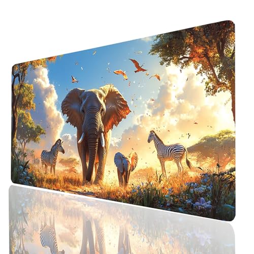 Elefant Mauspad XXL 1600x800x3 mm, Groß Mousepad Gaming Zebra Vernähte Kanten, Schreibtischunterlage Wetterfest Anti Rutsch, Mouse pad für Gaming Pc Laptop Home Office, Geschenke für Männer Model03380 Elefant Mauspad XXL 1600x800x3 mm, Groß Mousepad Gaming Zebra Vernähte Kanten, Schreibtischunterlage Wetterfest Anti Rutsch, Mouse pad für Gaming Pc Laptop Home Office, Geschenke für Männer Model03380 von XELIETOO