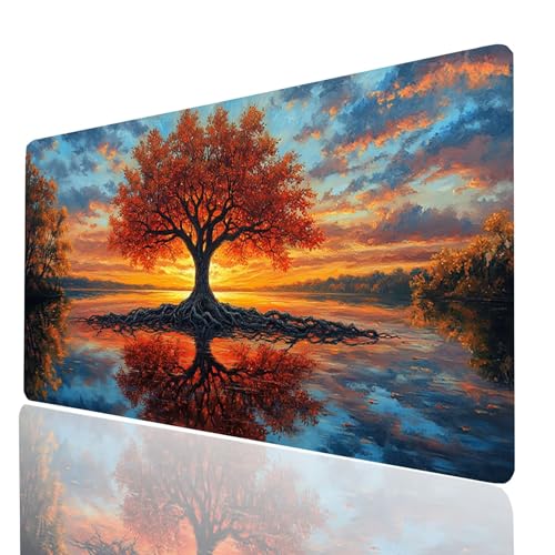 Gaming Mauspad XXL Baum, See Mousepad 800 x 400 x 3mm, Wasserdicht Anti-Rutsch Schreibtischunterlage, Mouse Pad Verbessert Präzision und Geschwindigkeit, Gaming Zubehör für Schreibtisch Model-00314 Gaming Mauspad XXL Baum, See Mousepad 800 x 400 x 3mm, Wasserdicht Anti-Rutsch Schreibtischunterlage, Mouse Pad Verbessert Präzision und Geschwindigkeit, Gaming Zubehör für Schreibtisch Model-00314 von XELIETOO