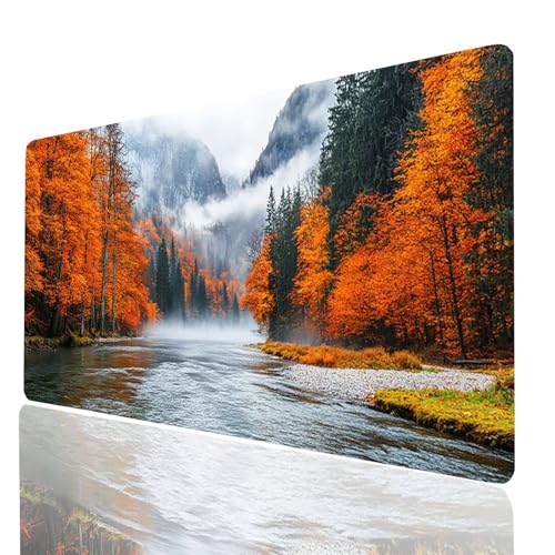 Gaming Mauspad XXL Fluss, Baum Mousepad 1000x400x3 mm, Wasserdicht Anti-Rutsch Schreibtischunterlage, Mouse Pad Verbessert Präzision und Geschwindigkeit, Gaming Zubehör für Schreibtisch Model-00176 Gaming Mauspad XXL Fluss, Baum Mousepad 1000x400x3 mm, Wasserdicht Anti-Rutsch Schreibtischunterlage, Mouse Pad Verbessert Präzision und Geschwindigkeit, Gaming Zubehör für Schreibtisch Model-00176 von XELIETOO