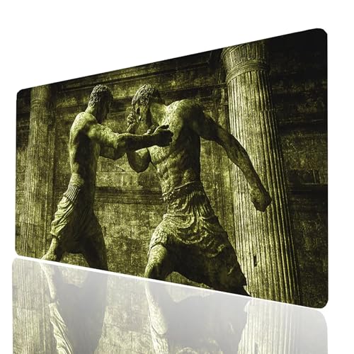 Gaming Mauspad XXL Griechenland, Steinbildhauerei Mousepad 800 x 400 x 3mm, Wasserdicht Anti-Rutsch Schreibtischunterlage, Mouse Pad Verbessert Präzision und Geschwindigkeit für Gaming Pc Model-00914 von XELIETOO