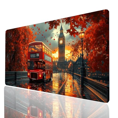 Gaming Mauspad XXL London, Big Ben Mousepad 800x400x3mm, Wasserdicht Anti-Rutsch Schreibtischunterlage, Mouse Pad Verbessert Präzision und Geschwindigkeit, Gaming Zubehör für Schreibtisch Model-00504 Gaming Mauspad XXL London, Big Ben Mousepad 800x400x3mm, Wasserdicht Anti-Rutsch Schreibtischunterlage, Mouse Pad Verbessert Präzision und Geschwindigkeit, Gaming Zubehör für Schreibtisch Model-00504 von XELIETOO