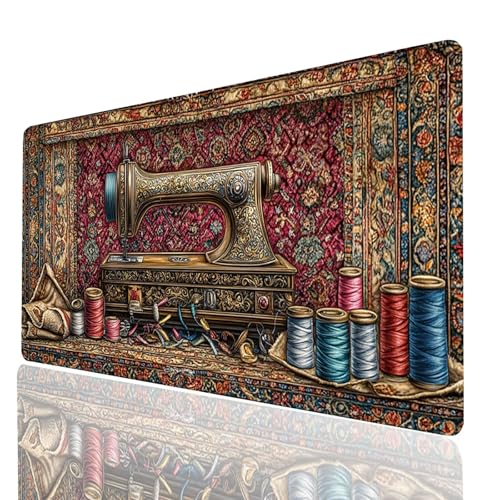 Gaming Mauspad XXL Nähmaschine, Landschaft Mousepad 1000x500x3mm, Wasserdicht Anti-Rutsch Schreibtischunterlage, Mouse Pad Verbessert Präzision und Geschwindigkeit, Gaming Zubehör für PC Model-00347 von XELIETOO