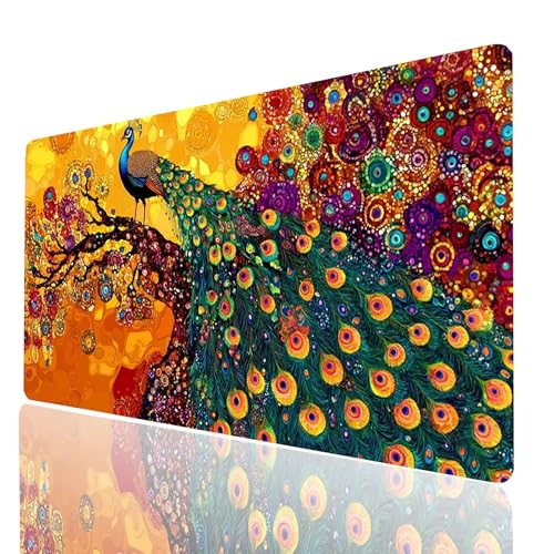 Gaming Mauspad XXL Pfau, Tier Mousepad 100x50x0.3CM, Wasserdicht Anti-Rutsch Schreibtischunterlage, Mouse Pad Verbessert Präzision und Geschwindigkeit, Gaming Zubehör für Schreibtisch Model-00537 Gaming Mauspad XXL Pfau, Tier Mousepad 100x50x0.3CM, Wasserdicht Anti-Rutsch Schreibtischunterlage, Mouse Pad Verbessert Präzision und Geschwindigkeit, Gaming Zubehör für Schreibtisch Model-00537 von XELIETOO