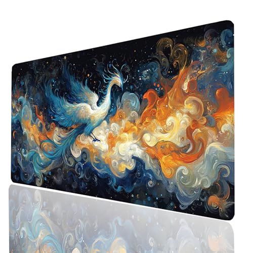 Gaming Mauspad XXL Phönix, Fantasie Mousepad 1200x600x3 mm, Wasserdicht Anti-Rutsch Schreibtischunterlage, Mouse Pad Verbessert Präzision und Geschwindigkeit, Gaming Zubehör für Gaming Pc Model-00428 Gaming Mauspad XXL Phönix, Fantasie Mousepad 1200x600x3 mm, Wasserdicht Anti-Rutsch Schreibtischunterlage, Mouse Pad Verbessert Präzision und Geschwindigkeit, Gaming Zubehör für Gaming Pc Model-00428 von XELIETOO