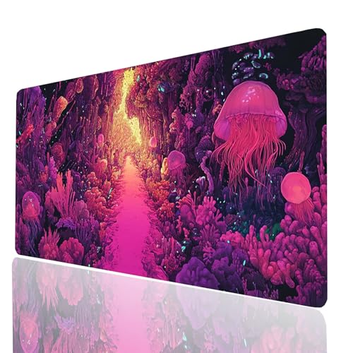Gaming Mauspad XXL Qualle, Koralle Mousepad 70x30x0.3CM, Wasserdicht Anti-Rutsch Schreibtischunterlage, Mouse Pad Verbessert Präzision und Geschwindigkeit, Gaming Zubehör für Schreibtisch Model-00882 Gaming Mauspad XXL Qualle, Koralle Mousepad 70x30x0.3CM, Wasserdicht Anti-Rutsch Schreibtischunterlage, Mouse Pad Verbessert Präzision und Geschwindigkeit, Gaming Zubehör für Schreibtisch Model-00882 von XELIETOO