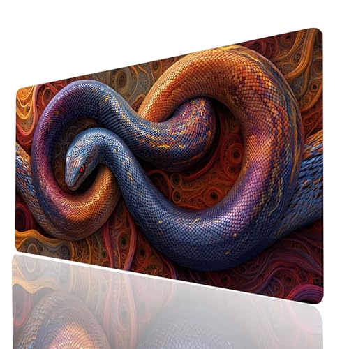 Gaming Mauspad XXL Schlange, Tier Mousepad 900x400x3mm, Wasserdicht Anti-Rutsch Schreibtischunterlage, Mouse Pad Verbessert Präzision und Geschwindigkeit, Gaming Zubehör für Schreibtisch Model-00705 Gaming Mauspad XXL Schlange, Tier Mousepad 900x400x3mm, Wasserdicht Anti-Rutsch Schreibtischunterlage, Mouse Pad Verbessert Präzision und Geschwindigkeit, Gaming Zubehör für Schreibtisch Model-00705 von XELIETOO