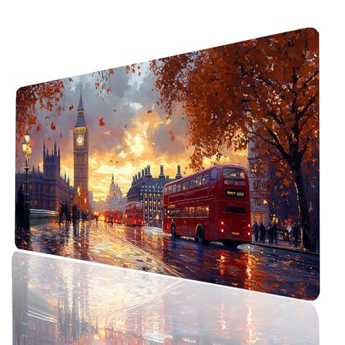 Gaming Mauspad XXL Stadt, London Mousepad 800x300x3mm, Wasserdicht Anti-Rutsch Schreibtischunterlage, Mouse Pad Verbessert Präzision und Geschwindigkeit, Gaming Zubehör für Schreibtisch Model-00903 Gaming Mauspad XXL Stadt, London Mousepad 800x300x3mm, Wasserdicht Anti-Rutsch Schreibtischunterlage, Mouse Pad Verbessert Präzision und Geschwindigkeit, Gaming Zubehör für Schreibtisch Model-00903 von XELIETOO