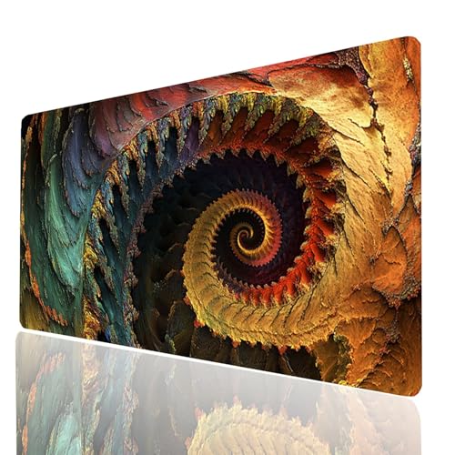 Gaming Mauspad XXL Strudel, Abstrakt Mousepad 1000x400x3mm, Wasserdicht Anti-Rutsch Schreibtischunterlage, Mouse Pad Verbessert Präzision und Geschwindigkeit, Gaming Zubehör für Gaming Pc Model-00406 von XELIETOO