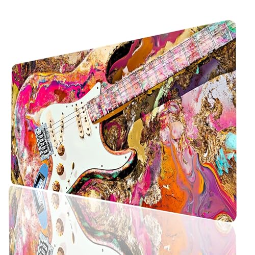 Gaming Mauspad xxl Abstrakt, Gitarre Mousepad 1400 x 600 x 3mm, Wasserdicht Anti-Rutsch Schreibtischunterlage, Mouse Pad Verbessert Präzision und Geschwindigkeit, Gaming Zubehör für Laptop Model-00669 von XELIETOO