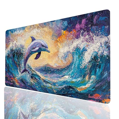 Gaming Mauspad xxl Delphin, Tier Mousepad 800 x 400 x 3mm, Wasserdicht Anti-Rutsch Schreibtischunterlage, Mouse Pad Verbessert Präzision und Geschwindigkeit, Gaming Zubehör für Schreibtisch Model00064 Gaming Mauspad xxl Delphin, Tier Mousepad 800 x 400 x 3mm, Wasserdicht Anti-Rutsch Schreibtischunterlage, Mouse Pad Verbessert Präzision und Geschwindigkeit, Gaming Zubehör für Schreibtisch Model00064 von XELIETOO
