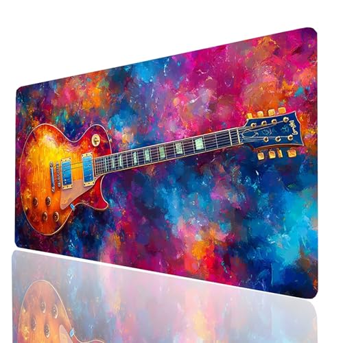 Gaming Mauspad xxl Gitarre, Musikinstrumente Mousepad 800x400x3 mm, Wasserdicht Anti-Rutsch Schreibtischunterlage, Mouse Pad Verbessert Präzision und Geschwindigkeit, Gaming Zubehör für PC Model-00724 von XELIETOO